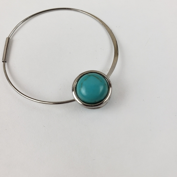 Turquoise Necklace Earrings  Set Beaded Leather Silver Kenneth Cole Adjustable - Picture 6 of 12